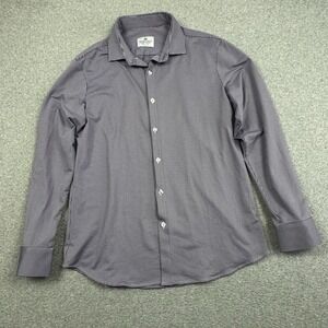 Mizzen + Main‎ Trim Fit Shirt Mens Large Purple Gingham Check Performance USA